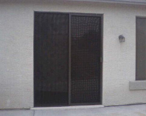 Patio screen doors installed with sunscreens Chandler Arizona